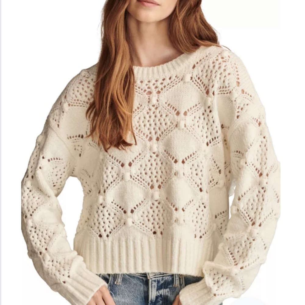 NWT Lucky Brand Women's Cream Knit Sweater